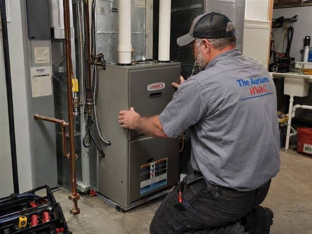 New high-efficiency furnace installation